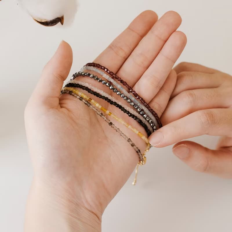 【糖漬】極細方糖手鍊-多種水晶可選