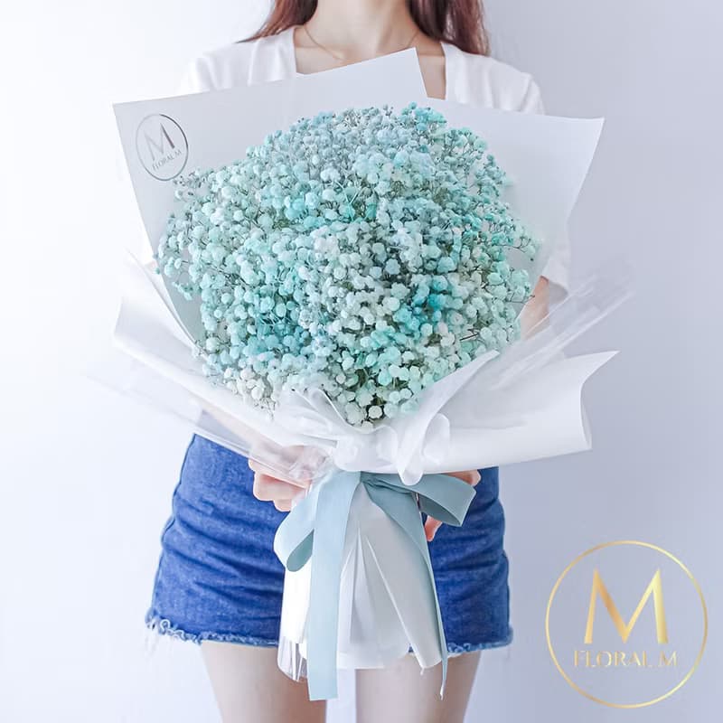 夢幻星空Rosé蒂芬妮滿天星鮮花花束