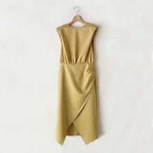 訂製系列-圓領墊肩開衩洋裝