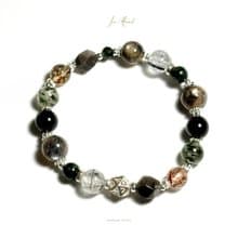 忘憂森林-黑金骨幹太陽石.金運石.黑髮晶-純銀設計