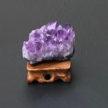 招財開運-天然原皮原礦紫大牙晶簇共生黑碧璽 消磁淨化 快速出貨