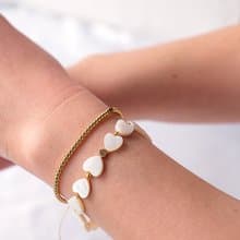 White hearts bracelet, Wish bracelet, Gift for the bride, Bridesmaid gift.