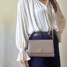 中古名牌 Givenchy 卡其色 真皮 小包 斜背包 腋下包