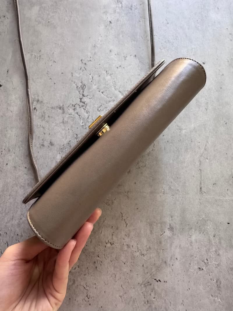 中古名牌 Givenchy 卡其色 真皮 小包 斜背包 腋下包