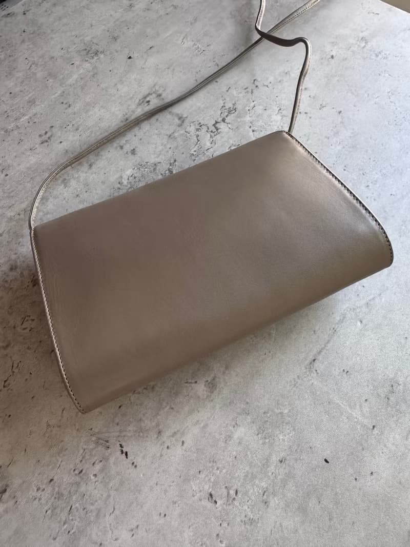 中古名牌 Givenchy 卡其色 真皮 小包 斜背包 腋下包