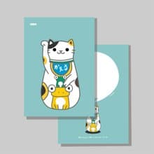 原創明信片/招財貓_回家青蛙/原創插畫/貓咪/文創卡片