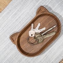 Islandoffer島嶼製作 黑胡桃木貓貓小橢圓碟