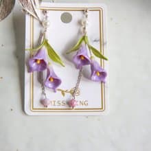 【香芋紫馬蹄蓮】手工原創  耳飾  銅線樹脂  婚禮 禮物