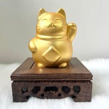 招財貓 - 銅鍍金擺件 | 風水擺件