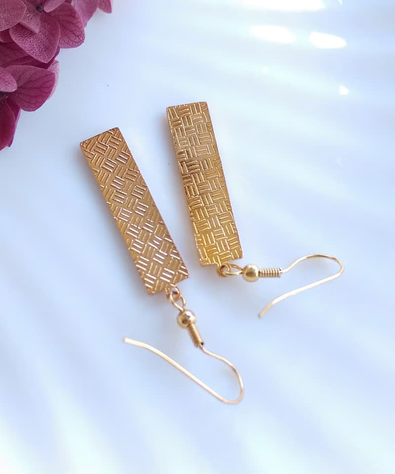 Vintage Jewelry 西洋古董飾品 景泰藍 幾何玫瑰 耳勾 針式耳環