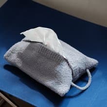 灰藍抽紙裝飾袋 聖誕冬日禮物 紙巾盒 按扣設計紙巾包