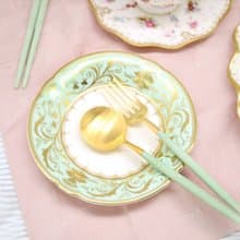 葡萄牙 Cutipol  GOA  青玉金 點心叉匙組