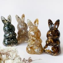 招財水晶兔 祈福兔 M號 兔年行大運 |新年禮物 新年裝飾|黃髮晶