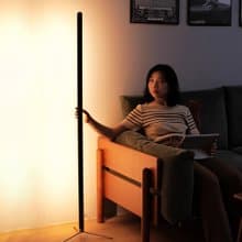 手掃立式落地燈簡約實木客廳沙發旁臥室氛圍燈三色無極調光書房燈