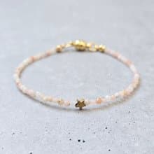 【日本製】ピンクオパール ブレスレット –  マグネット留め具 / 金属アレルギー対応