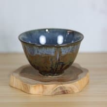 【送禮好物】80ml 怪色 天目釉 葵口茶杯 鶯歌名家葉敏祥作品