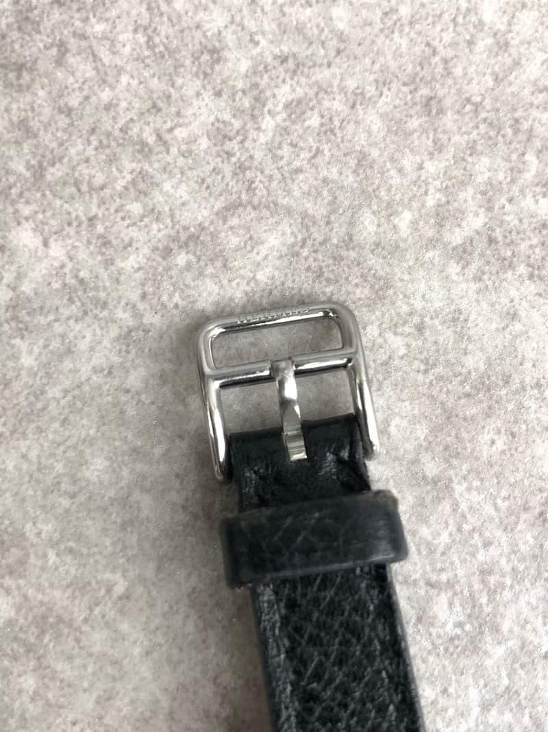 【 日本直送　名牌中古包 】HERMES エルメス 腕時計 ブラック クリッパー オーバル レザー CO1.210 vintage ヴィンテージ tdn25n