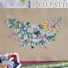 Watercolor Green Bouquet II - PDF cross stitch pattern