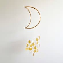 DIY-KIT | Brooklyn, 11pm_Star, Crescent_Gold-M/ Shell Wind Chime Mobile | #0-344