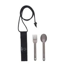 戶外山系 露營 純鈦 便攜叉子 金屬質感 輕便 組合套裝