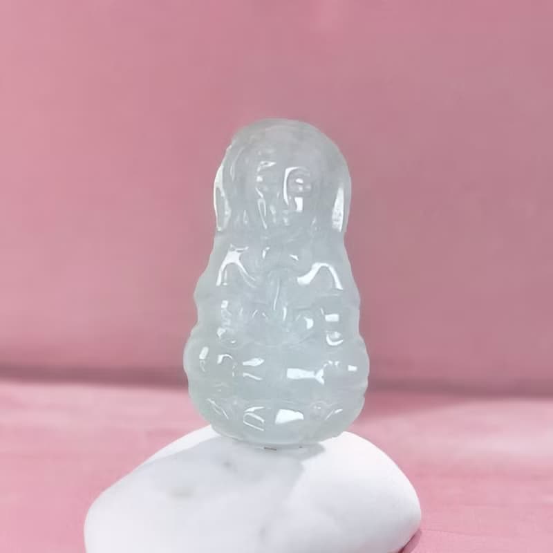 白翡翡翠寶瓶觀音菩薩項鍊 | 天然緬甸玉翡翠A貨 | 送禮