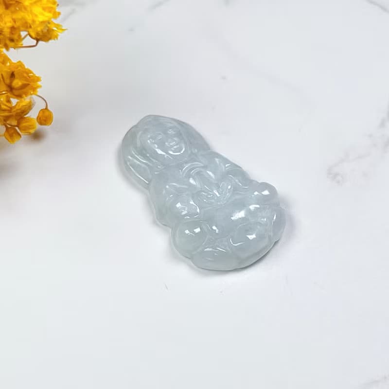 白翡翡翠寶瓶觀音菩薩項鍊 | 天然緬甸玉翡翠A貨 | 送禮