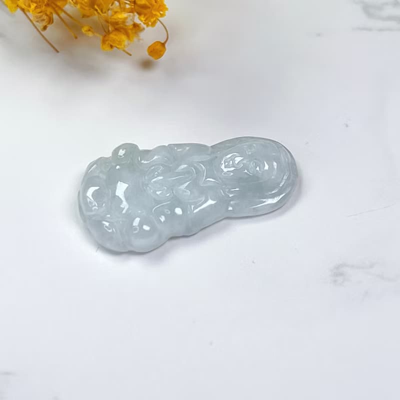 白翡翡翠寶瓶觀音菩薩項鍊 | 天然緬甸玉翡翠A貨 | 送禮