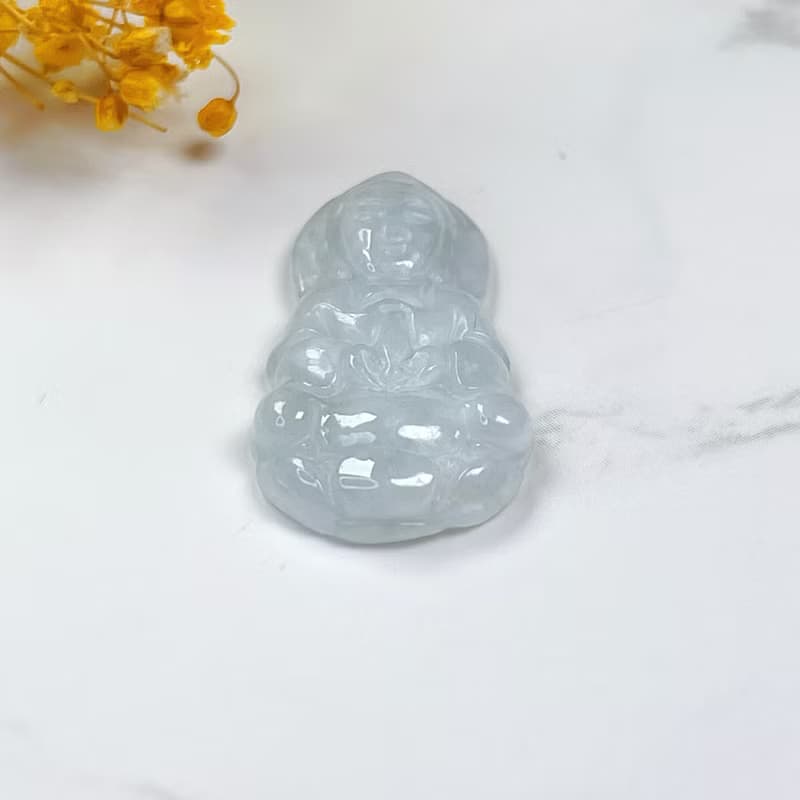 白翡翡翠寶瓶觀音菩薩項鍊 | 天然緬甸玉翡翠A貨 | 送禮