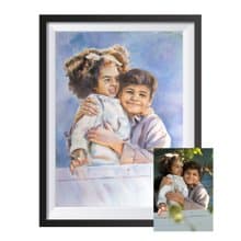Custom original watercolor portrait painting by artist Irina Zhunaeva