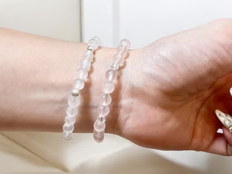好事連連 並蒂蓮螢石 藍月光粉晶雙層手鍊手串水晶 愛情人緣開運