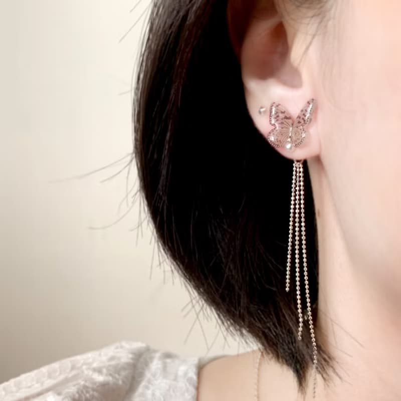 大白斑蝶 項鍊 戒指 手鍊 樹脂 組合 銀飾 禮盒 禮物 蝴蝶 情人節