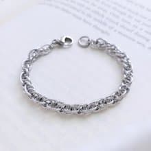 迴旋。中性款白鋼手鍊  不怕水不變色防過敏