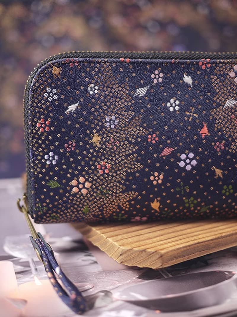 【開運錢包】西陣織金襴。花星塵。布長夾/錢包/皮夾