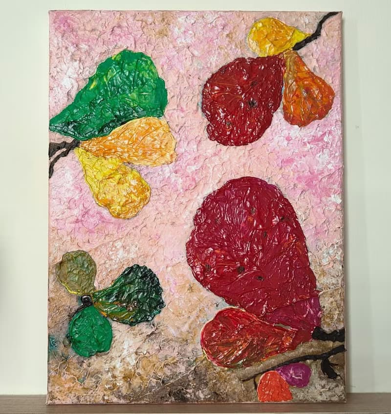 【秋日紅葉】欖仁樹無框畫/掛畫/壓克力畫/原畫/入厝/聖誕禮物