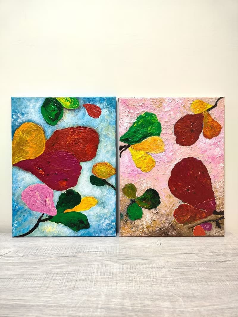 【秋日紅葉】欖仁樹無框畫/掛畫/壓克力畫/原畫/入厝/聖誕禮物