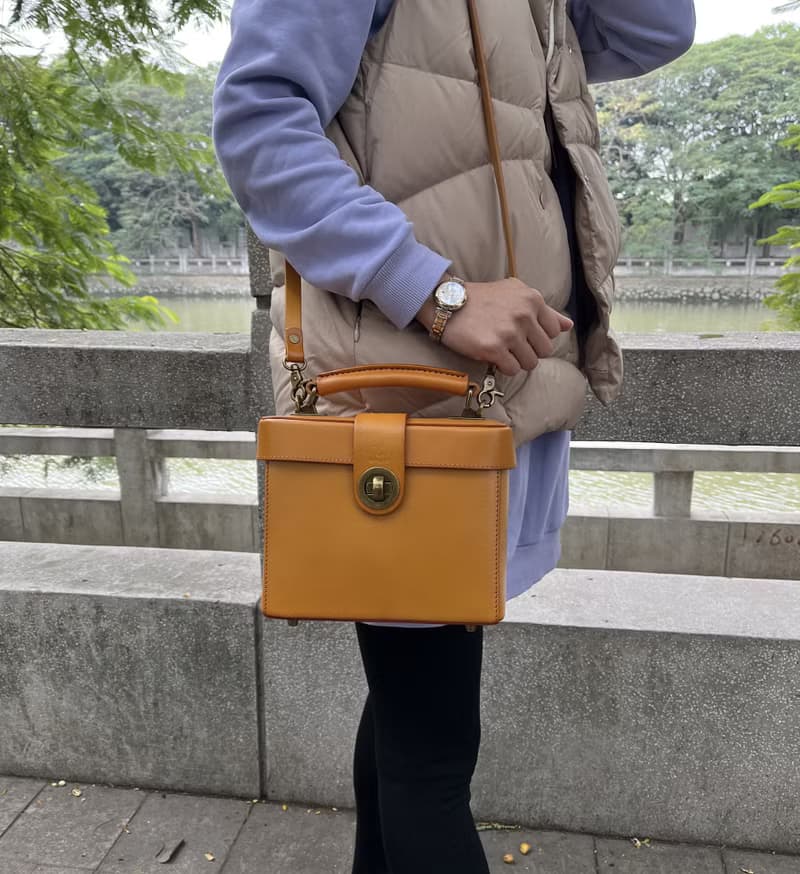 手作經典醫生包 原創復古郵差包 植鞣牛皮小方包 免費刻字印商標