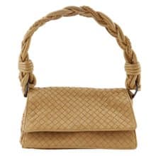 【日本直送】ボッテガヴェネタ BOTTEGAVENETA イントレチャート ショルダーバッグ 145555 V0016 カーフ ベージュ レディース【中古】