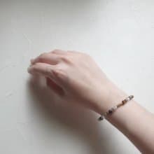 定心金石 天然晶石手鍊(堇青石.虎眼石.爆花白水晶)考生必備