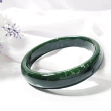 天然和闐碧玉 雪花 招財 手鐲 19cm 附第三方檢驗證書 單品 禮物