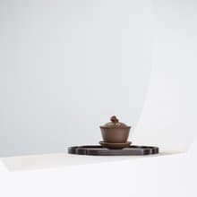 送禮紫砂壺茶壺清韵 盖碗140cc 创意十足 以橡果为钮 粉浆红色 橡