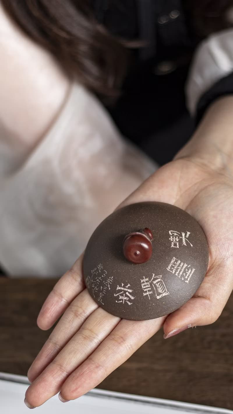 送禮紫砂壺茶壺清韵 盖碗140cc 创意十足 以橡果为钮 粉浆红色 橡
