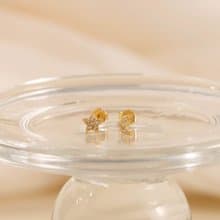 s925銀歐不對稱小巧星星月亮耳釘耳飾 抗敏感 可戴睡覺鋯石耳釘