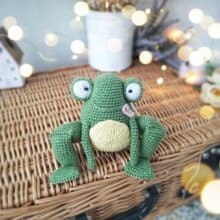 Stuffed green frog plush toy. Cute soft frog for baby shower gift. Plush frog