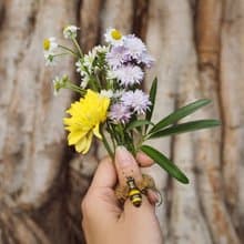 Bee Honey Bee Ring, Enamel Ring, Handmade jewelry,Gift for her.