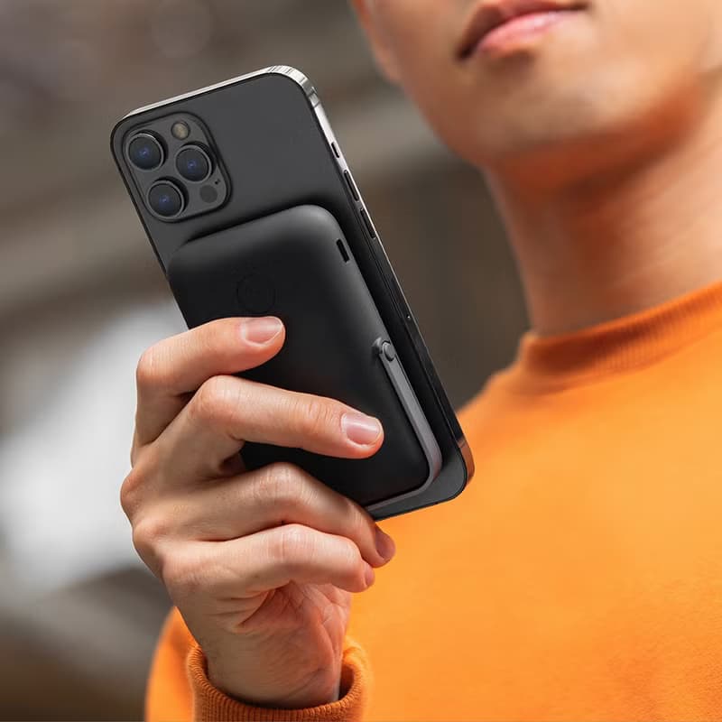 5000mAh 20W  Hoveo支架款磁吸行動電源支援MagSafe 灰黑