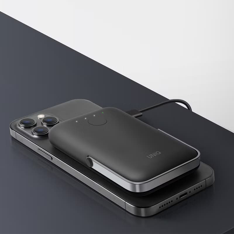 5000mAh 20W  Hoveo支架款磁吸行動電源支援MagSafe 灰黑