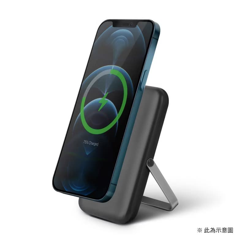 5000mAh 20W  Hoveo支架款磁吸行動電源支援MagSafe 灰黑