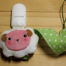 Bucute小羊奶嘴夾釦子/繩子(香草奶嘴用)/寶寶專用/手工製作/彌月禮物