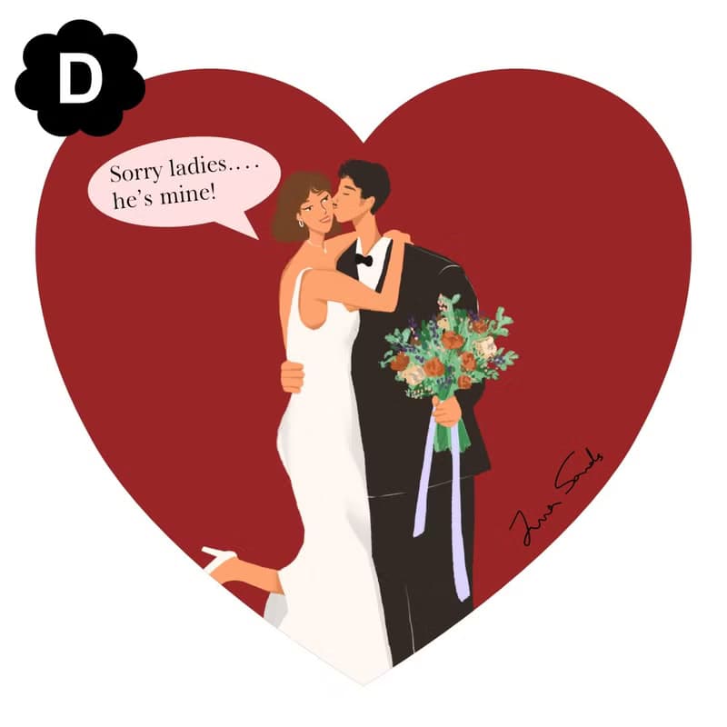 【數位】【時尚插畫 似顏繪】美式風格 婚紗/婚禮/情侶/生日禮物/紀/