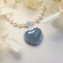 財富•美滿|冰藍大愛心|A貨翡翠純銀吊墜項鍊